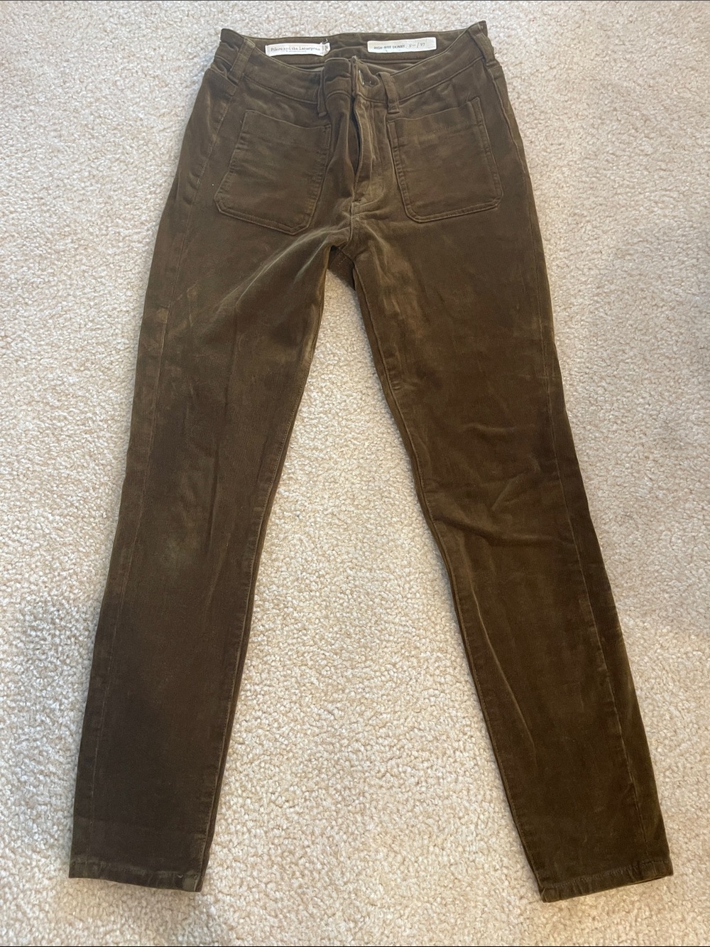 Anthropologie Pilcro and the Letterpress Patch Pocket Corduroy Pants Size 27